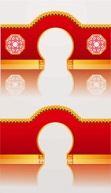 矢量中式金碧辉煌拱形门头