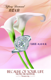 马蹄莲 钻石灯片 钻戒 纯洁