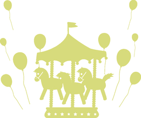 旋转木马矢量儿童房硅澡泥贴