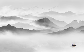 高清装饰山水画 TIF分层