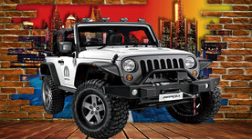 3D越野车背景墙