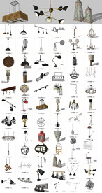 工业风灯具模型