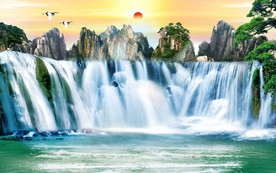 流水生财背景墙