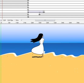 海边少女哭泣17秒简单动画