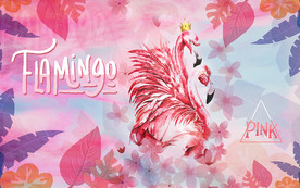 浪漫粉色火烈鸟热带电视背景墙