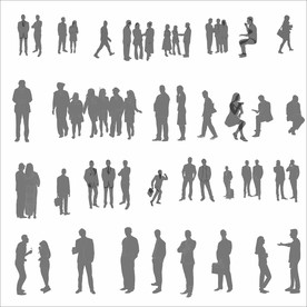 人们剪影