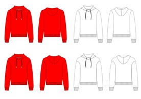 正反面男装秋冬卫衣CDR款式图