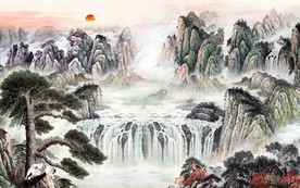 国画瀑布