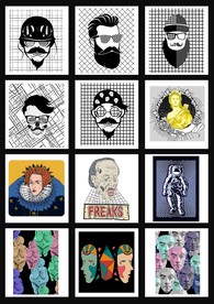 卡通趣味人头造型设计