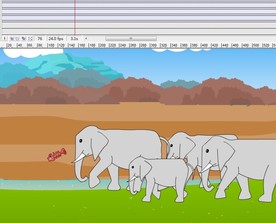 非洲象群赶路去寻找水源7秒动画