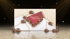 红白色婚礼迎宾区