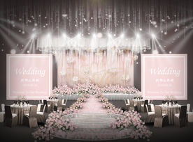 裸粉色婚礼仪式区