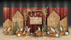 美式乡村婚礼迎宾区