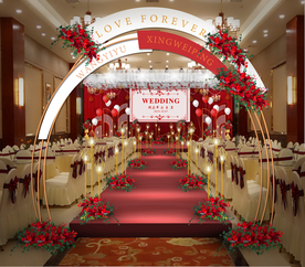 高端红色系婚礼仪式区