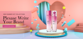 七夕展台护肤品电商banner