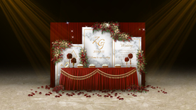 红白色婚礼签到区