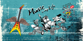 时尚音乐背景墙