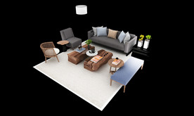 中式禅意沙发茶几3d模型