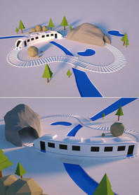 c4d火车（含动画）