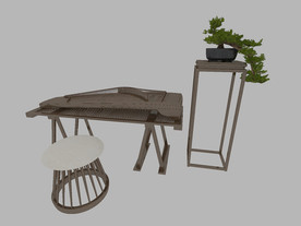 古筝榕树盆栽3d模型