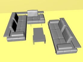 室内模型 沙发模型 欧式客厅