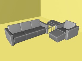 室内模型 沙发模型 欧式客厅