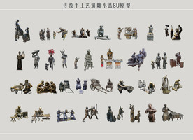 传统手工艺铜雕小品