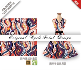 矢量条纹四方连续图案