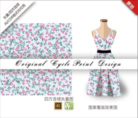 矢量樱花四方连续图案