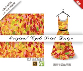 矢量秋天枫叶四方连续