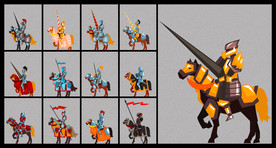 矢量欧洲古代骑士