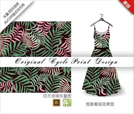 矢量丛林树叶四方连续