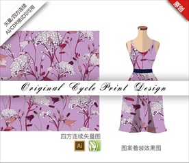 矢量石楠花四方连续