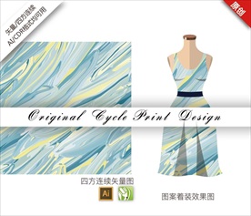 矢量抽象油画笔触四方连续