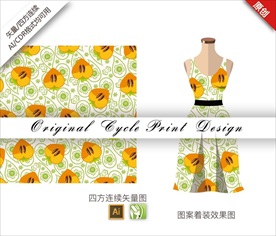 矢量苹婆清新四方连续