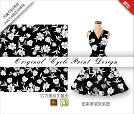 矢量夹竹桃四方连续