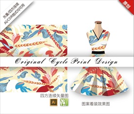 矢量抽象羽毛四方连续