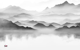 新中式新意境山水画 TIF分层