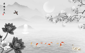 荷塘意境新山水 TIF分层画