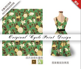 矢量抽象橙子四方连续