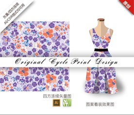 矢量茉莉花梅花四方连续