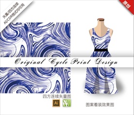 矢量抽象水纹四方连续