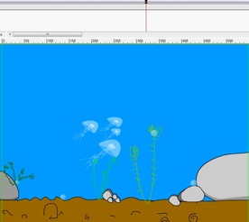水底游动的水母10秒动画