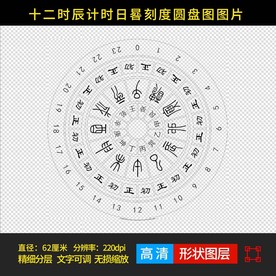 十二时辰计时日晷刻度圆盘图图片