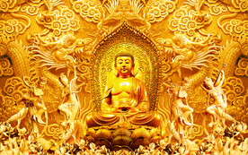 中国龙佛像浮雕电视背景墙