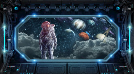 宇宙星球宇航员背景墙