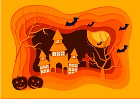 万圣节立体剪纸