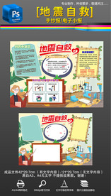 地震自救安全教育小报手抄报