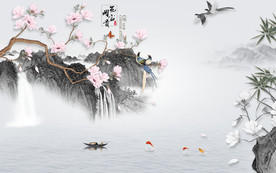 高清 新中式背景墙 TIF分层