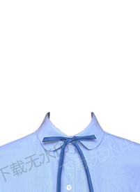 女生蓝色领结证件照模板